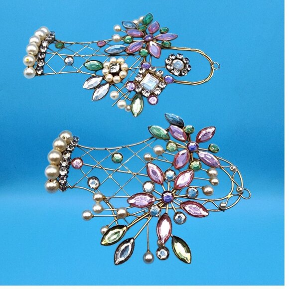 Katherine’s Collections Rhinestone Flower Basket Ornaments • Set of 2 • Vintage - Picture 4 of 10